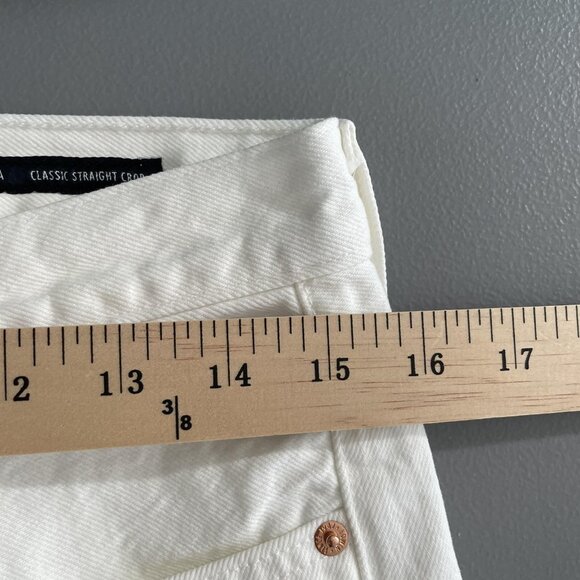 Edwin Jeans Womens 29 White Noise Hana Straight Crop USA Classic High Rise - Picture 10 of 12